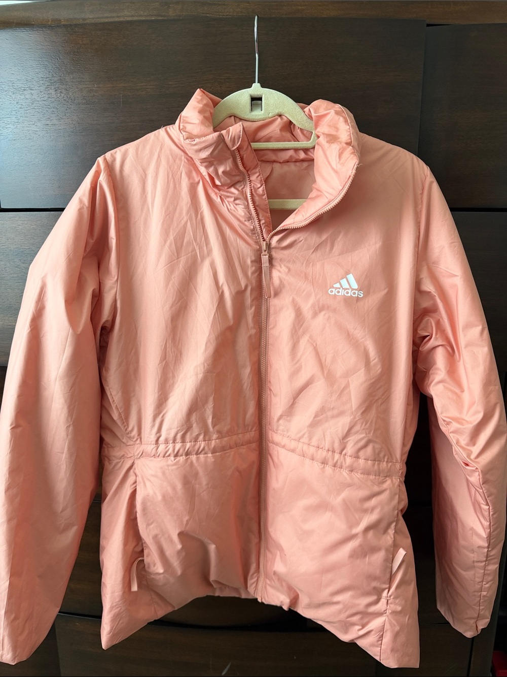 adidas Pink Coral Zip-Up Puffer Jacket